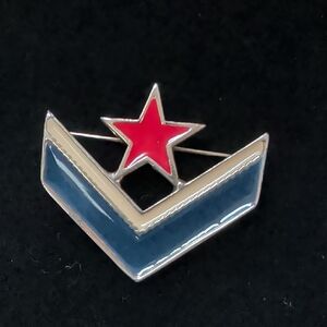 Original By Robert Red Star and Stripe Blue Chevron Pin Brooch